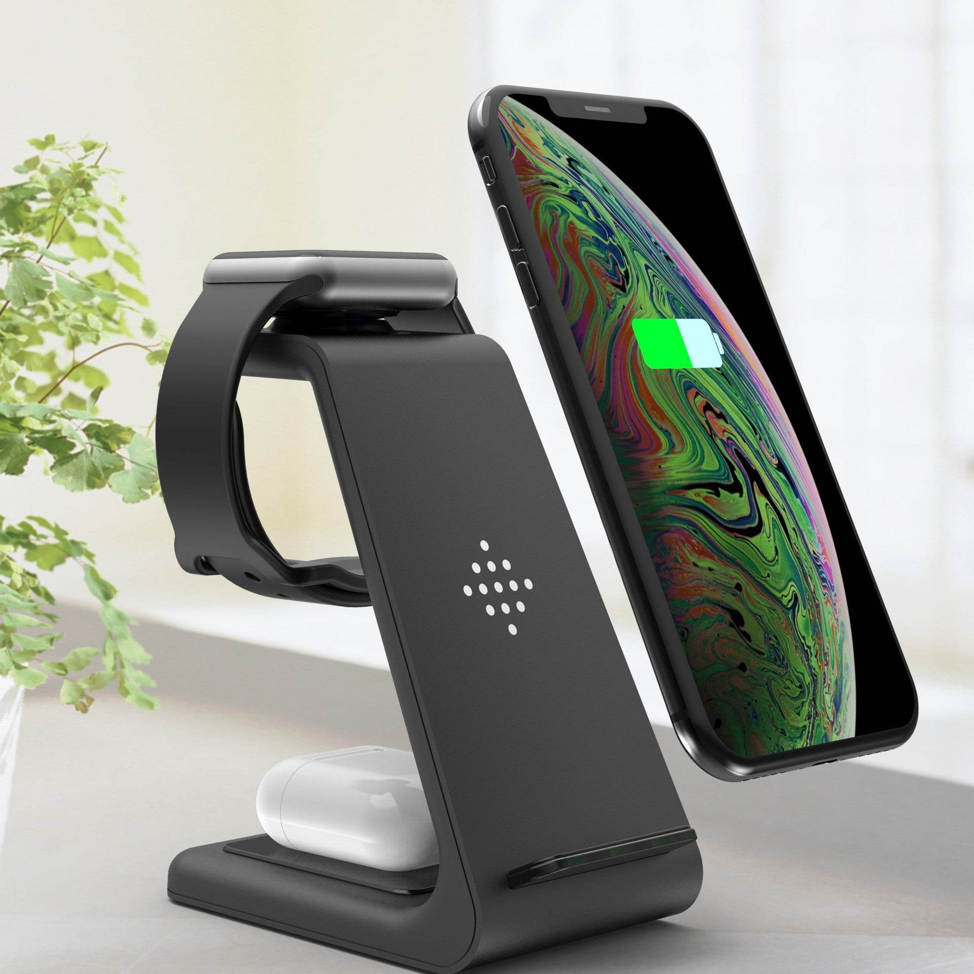 3 In 1 Fast Charging Station Wireless Charger Stand Wireless Quick Charge Dock For Phone Holder - Mubimart