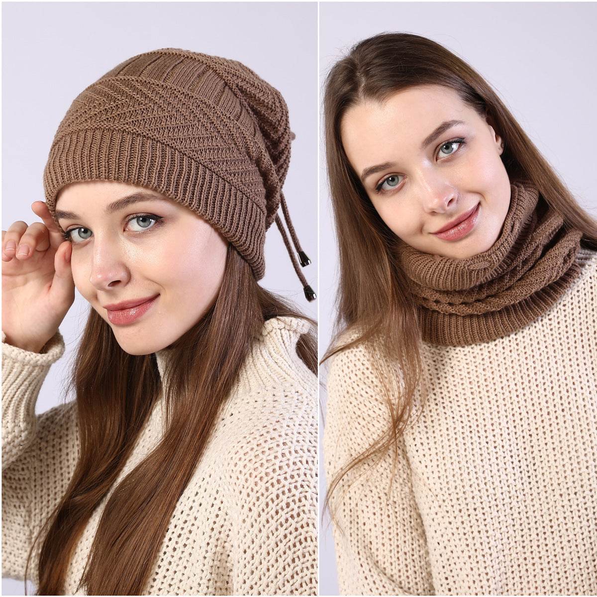 Winter Baotou hats plus velvet knitted men and women pullovers - Mubimart