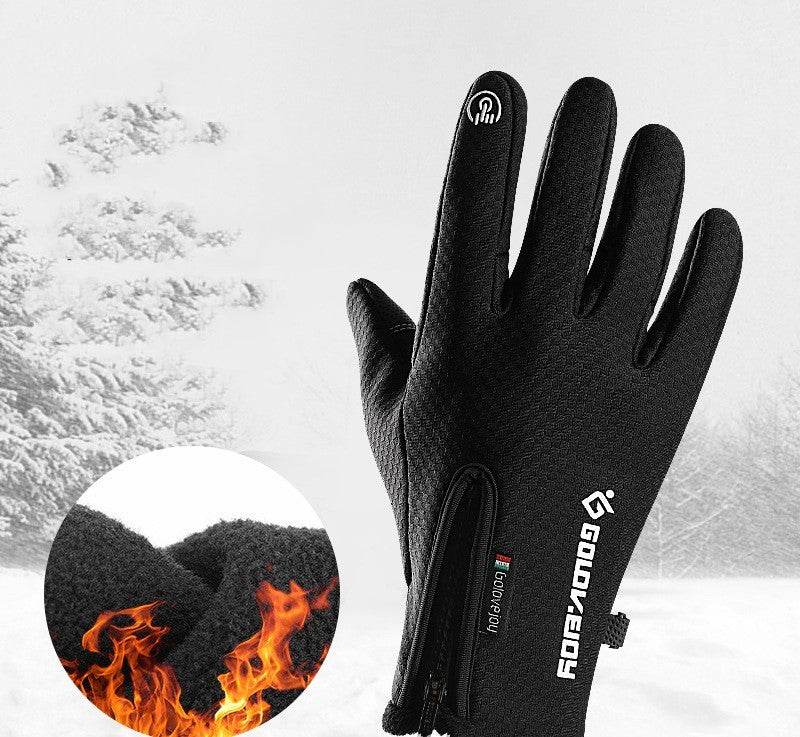 Cycling Gloves Plus Velvet Winter Warm Gloves - Mubimart