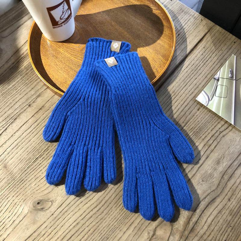 Winter Solid Color Knitted Gloves For Men And Women - Mubimart