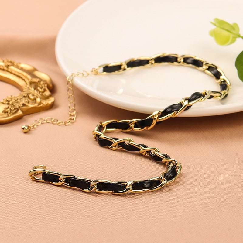 Black Braided Choker Rope Choker Neck Short Chain Choker - Mubimart