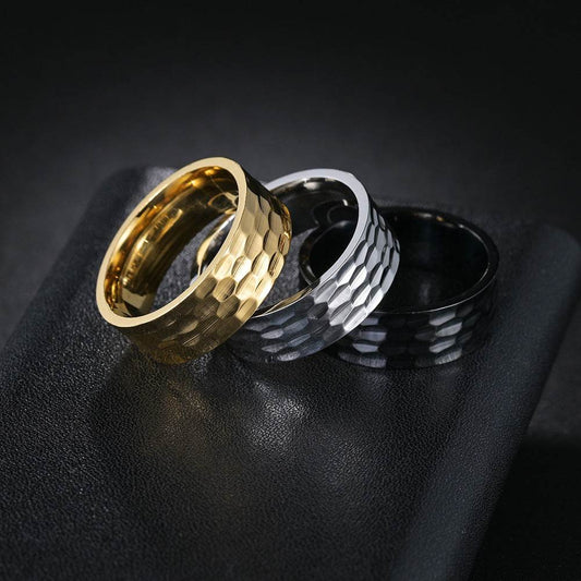 8MM Wide Vacuum Plated Titanium Steel Ring For Men - Mubimart