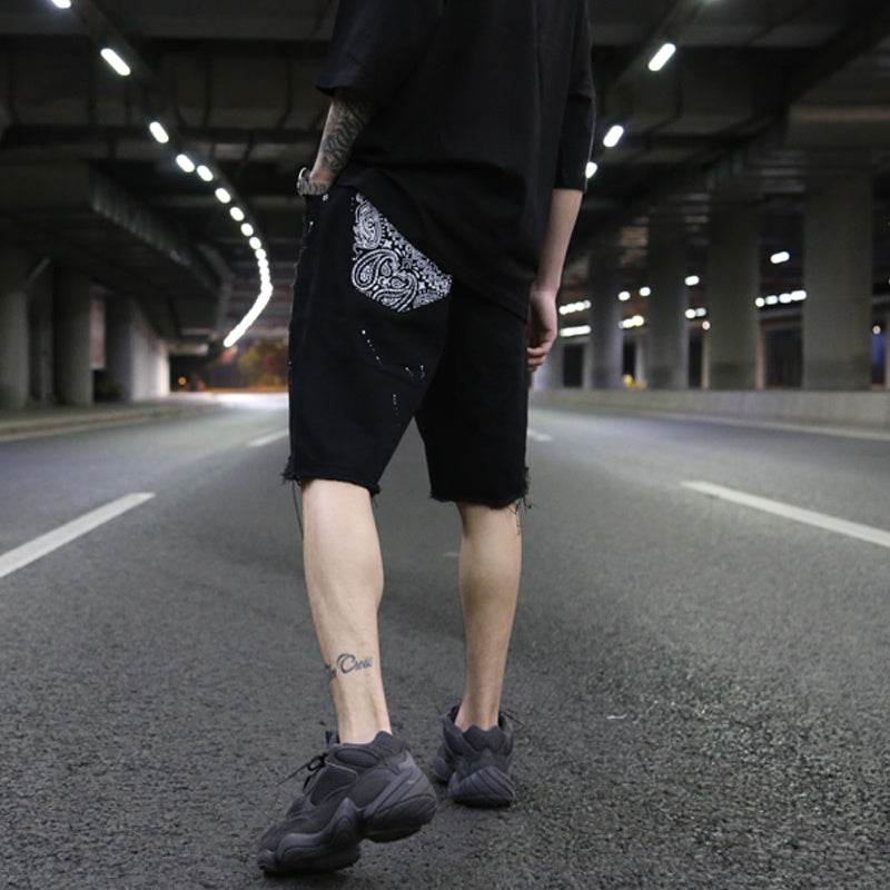 Loose denim shorts - Mubimart