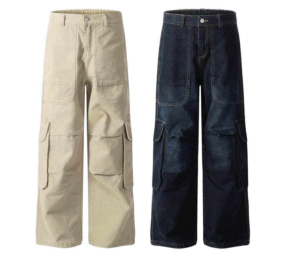 American Vintage Crumpled Cargo Jeans - Mubimart