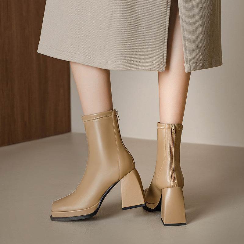 Women's High Heel Elastic Booties - Mubimart