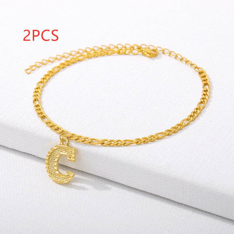 26 English alphabet anklets - Mubimart