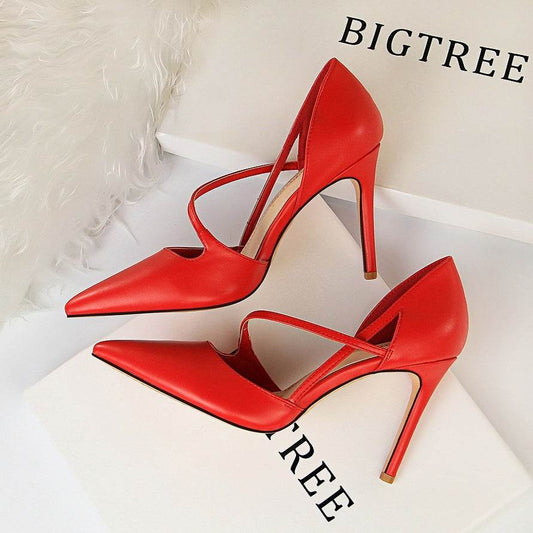 Women's side hollow stiletto - Mubimart