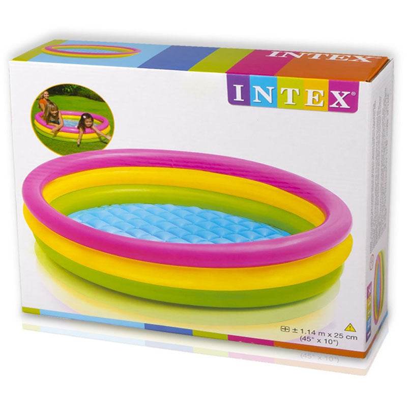 Fluorescent three-ring inflatable pool ball pool - Mubimart