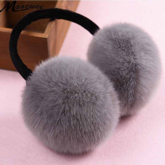 Winter Earmuff Rabbit Women Fur Earmuffs Winter Ear Warmers Large Plush Girls And Boys Ear Warmers Earmuffs