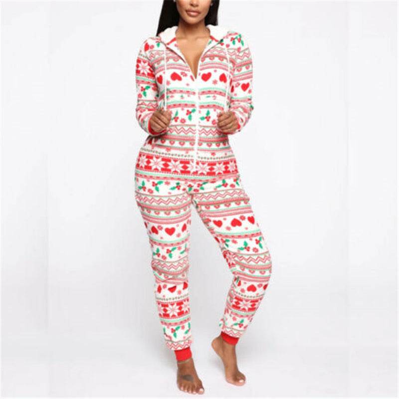 Hooded Nightwear for women Christmas Pajamas set - Mubimart