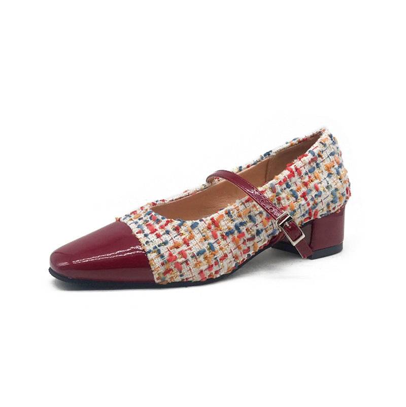 Shallow mouth vintage Mary Jane shoes - Mubimart