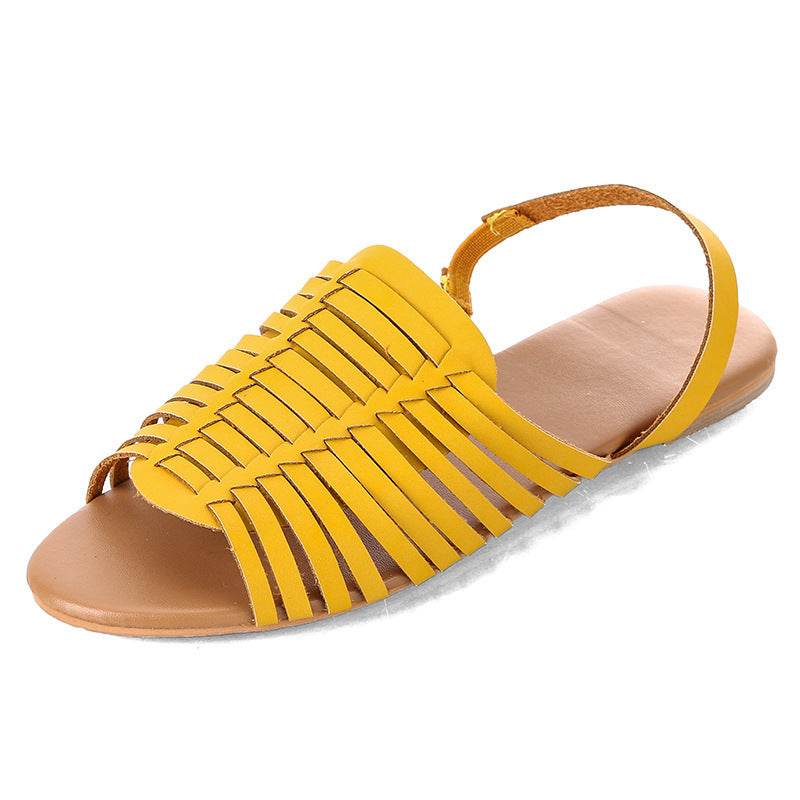 Women's hollow flat sandals - Mubimart
