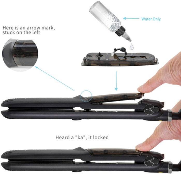 Steam Hair Straightener Spray Tourmaline Splint Does Not Hurt Hair Anion Hair Curler Hair Curler And Straightener Dual-use - Mubimart