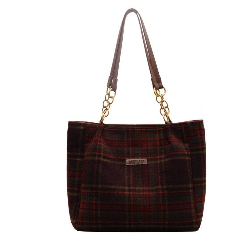Fashion Personality Plaid Tote Bag For Women - Mubimart