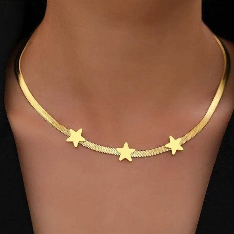 Stainless Steel Necklaces Gothic Blade Snake Chains Stars Choker Statement Light Luxury Temperament Necklace For Women Jewelry - Mubimart