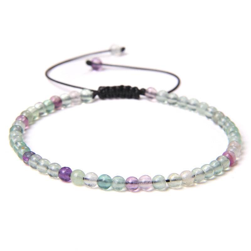 Adjustable Natural Raw Gemstone Beading Bracelet - Mubimart