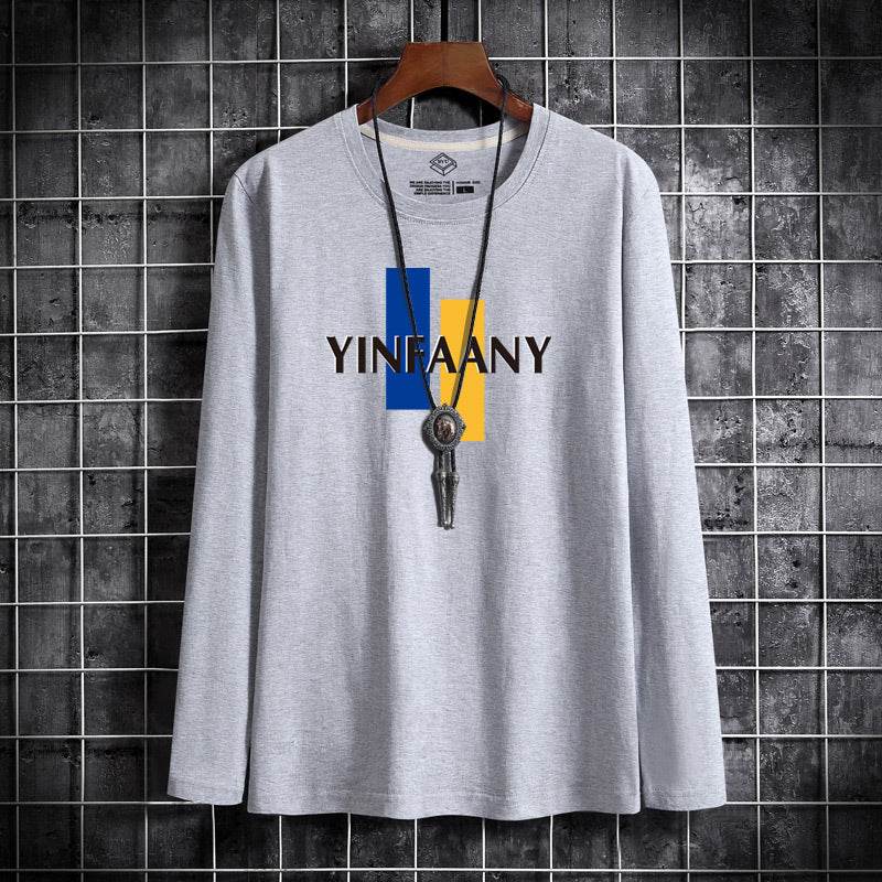 Loose round neck young men's top and bottoming shirt - Mubimart