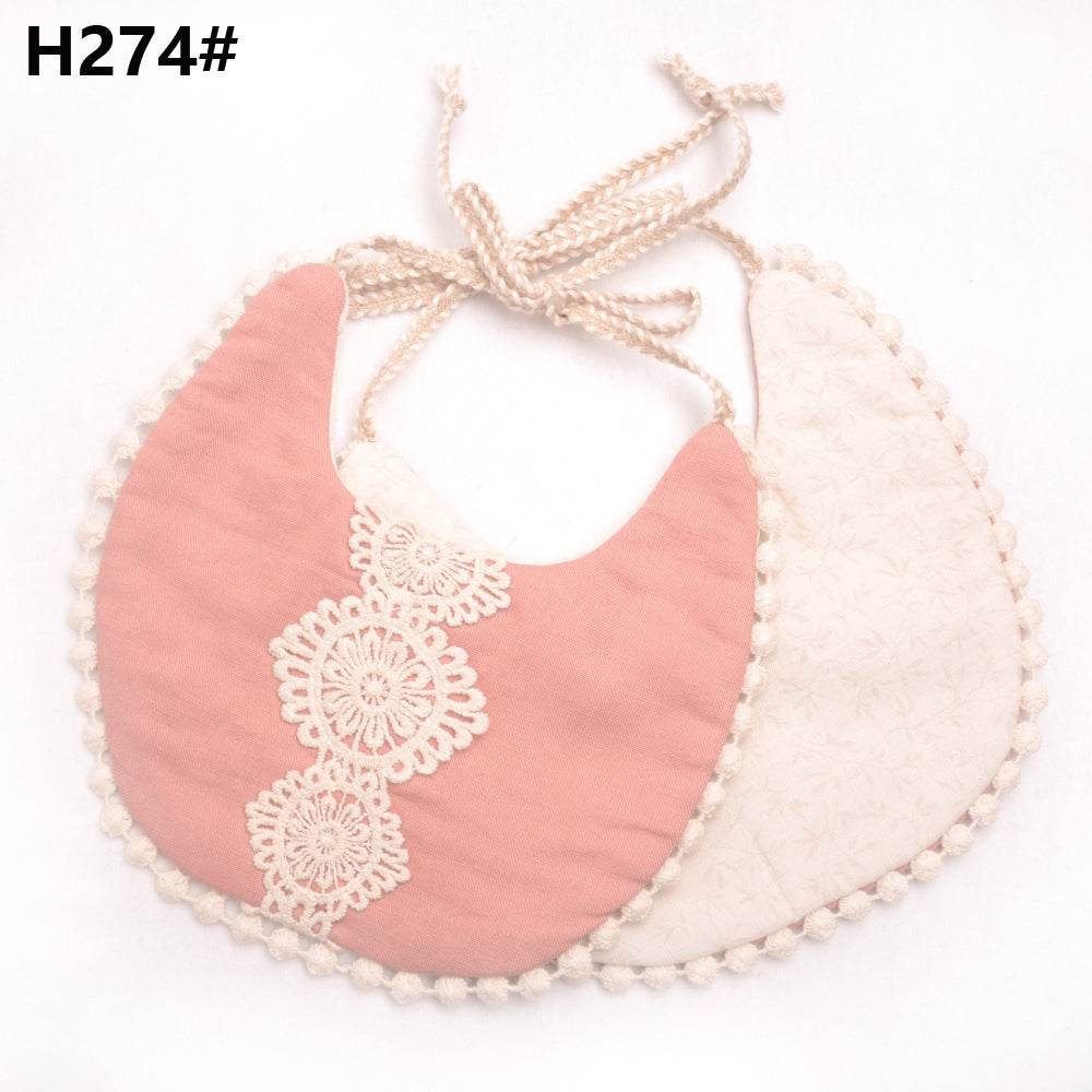 Cotton and linen two-layer saliva towel bib bib - Mubimart