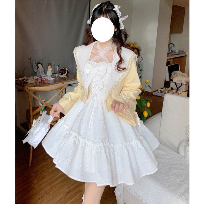 Women's A-Line Short Slip Dress Bow Dress - Mubimart