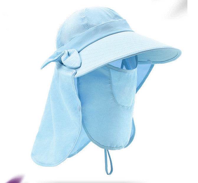 Sun Hats For Women Summer Sun Visor Hat With Big Heads Wide Brim Beach Hat Omnibearing UV Female Caps Face Neck Protection - Mubimart