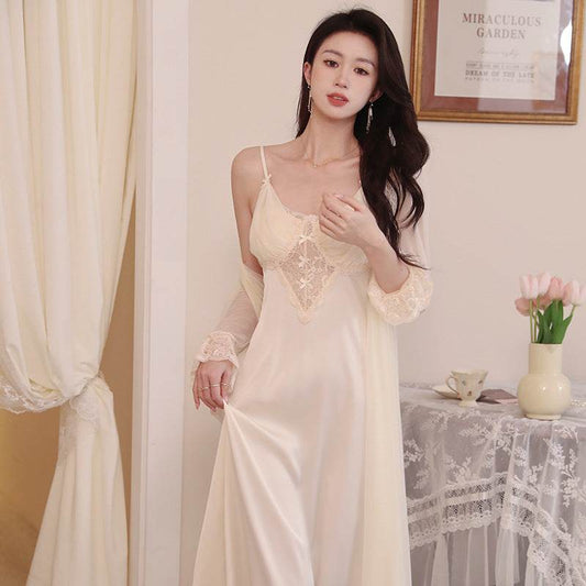 Women's Fashion Simple Nightgown Loungewear Set - Mubimart