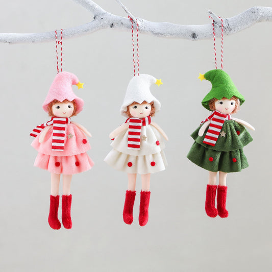 Christmas Cake Dress Girl Doll Angel Pendant