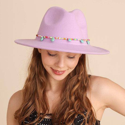 Western Cowboy Hat Woolen Cow Head Purple Women's Fedora Hat - Mubimart
