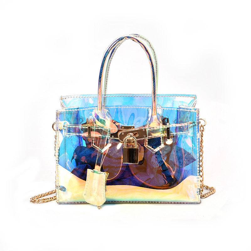 Transparent beach platinum bag - Mubimart