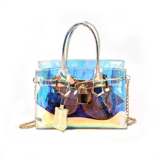 Transparent beach platinum bag - Mubimart
