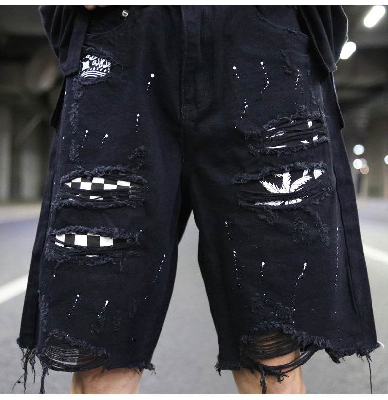 Loose denim shorts - Mubimart