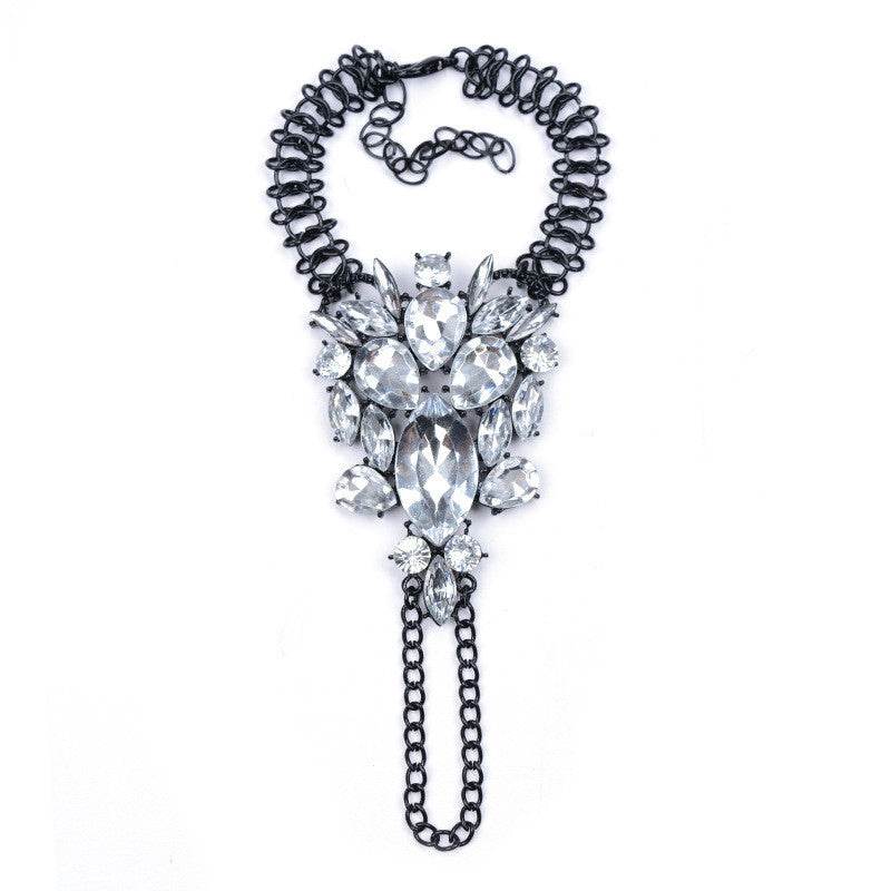 Alloy Inlaid Gemstone Bracelet Exaggerated Punk Personality Bracelet - Mubimart
