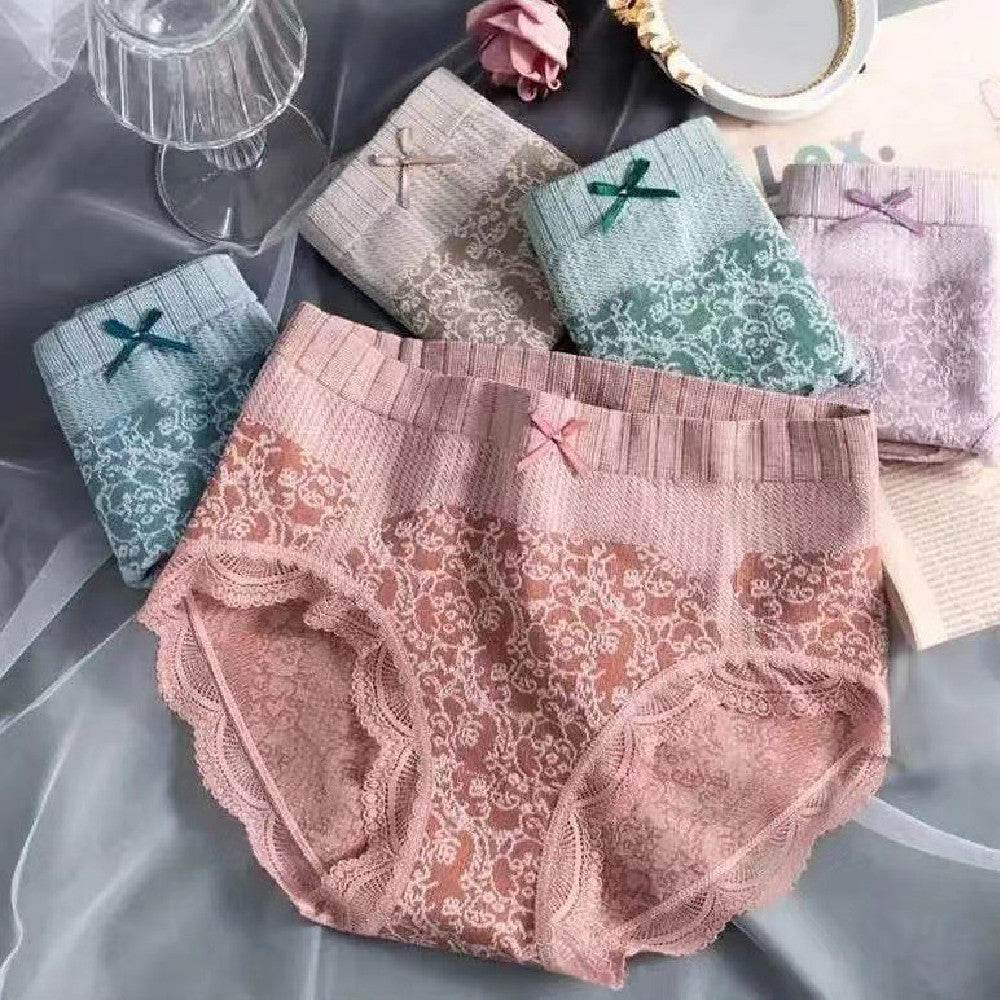 Plus Size Briefs Lace Mid Waist Women Shaping - Mubimart