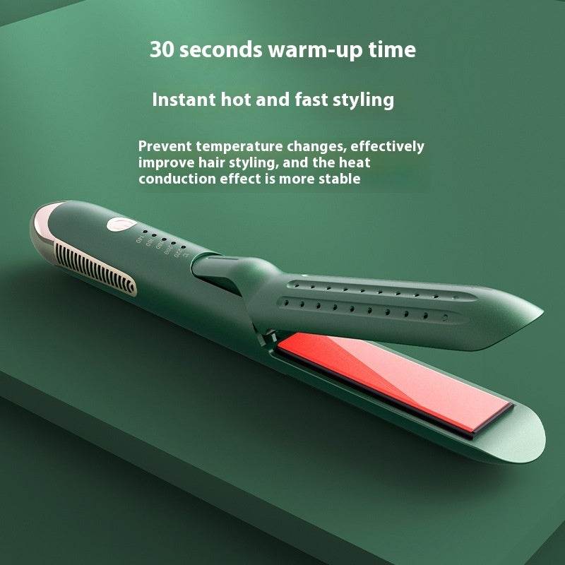Hair Curler And Straightener Dual-use Hair Straightener Straight White Wind Plastic Curly Hair - Mubimart