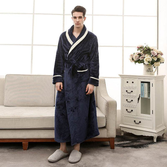 Women Pajamas Couple Gown Bathrobe Winter Robe - Mubimart