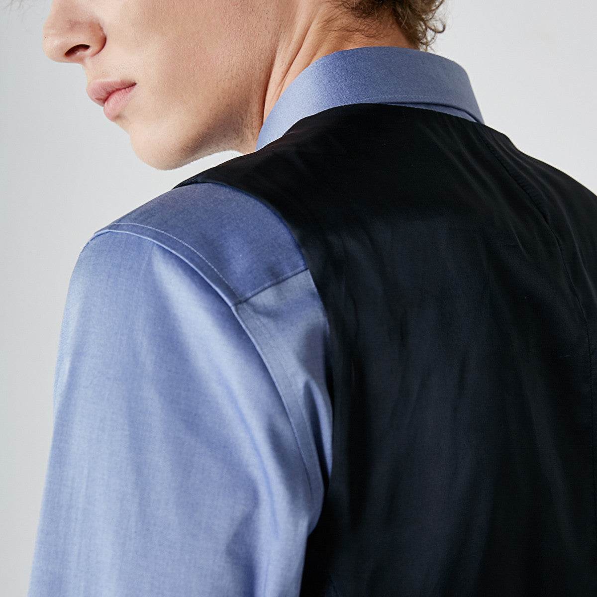 Men's dark check suit vest - Mubimart