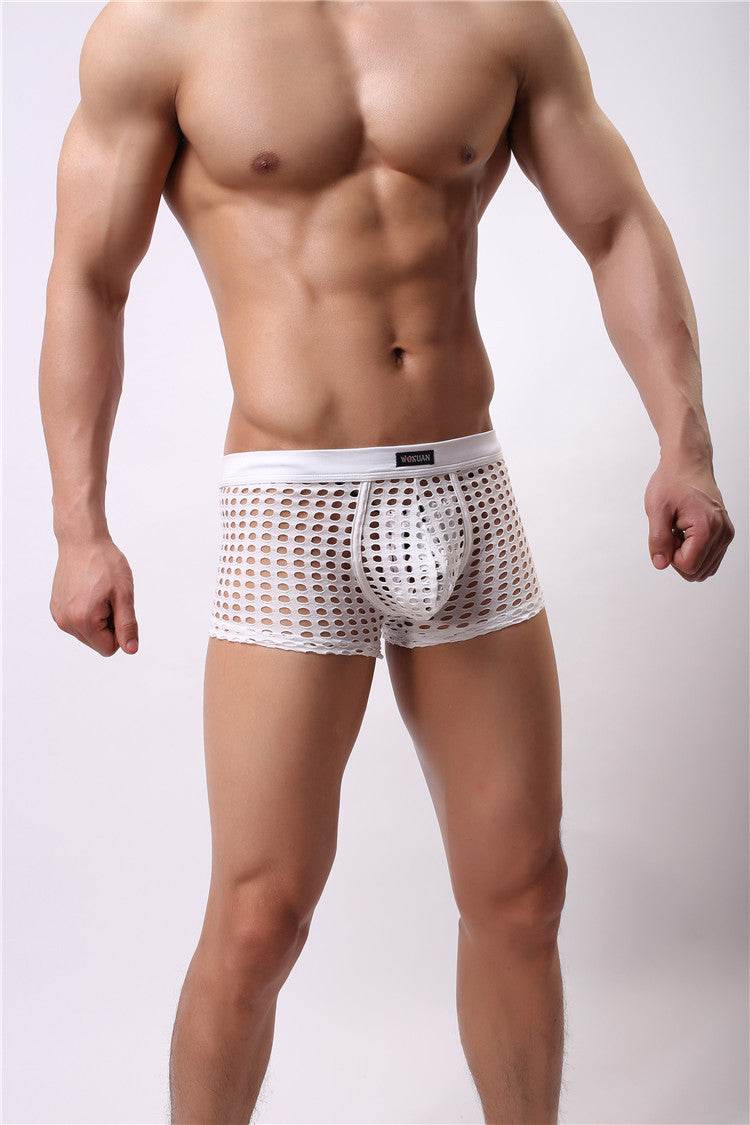 Mesh boxer briefs hollowed out - Mubimart