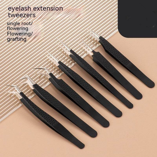 Stainless Steel Tweezers High Density Beauty Flowering Grafting False Eyelash Tweezers - Mubimart