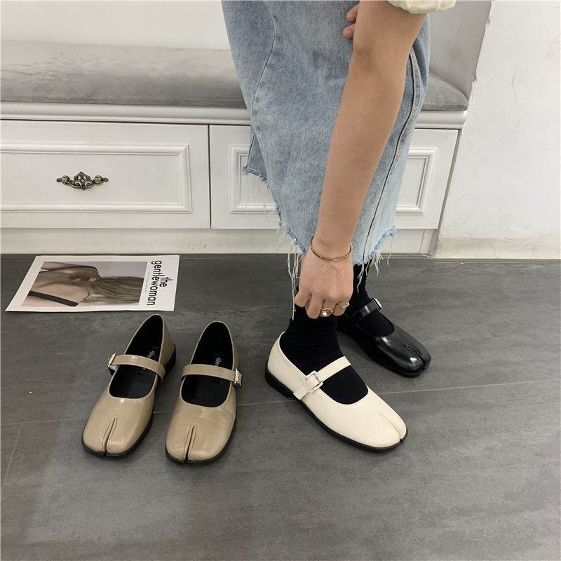 Split Toe Mary Jane Shoes - Mubimart