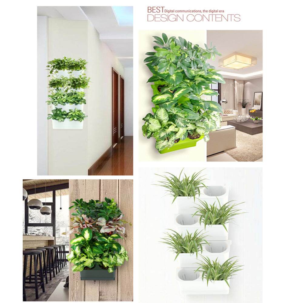 Stackable Flower Pot Wall Hanging Vertical Planter Succulent Plants Bonsai Vase Garden Home Decoration - Mubimart