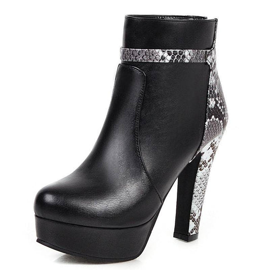 Color block high heel women's shoes - Mubimart