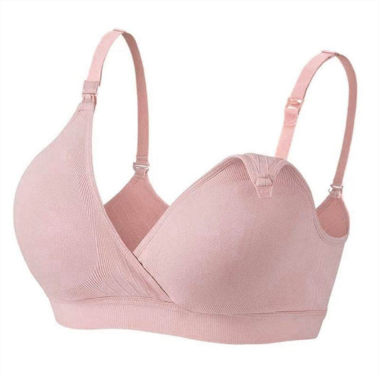 Plus Size Crossover Nursing Bra Front Button - Mubimart