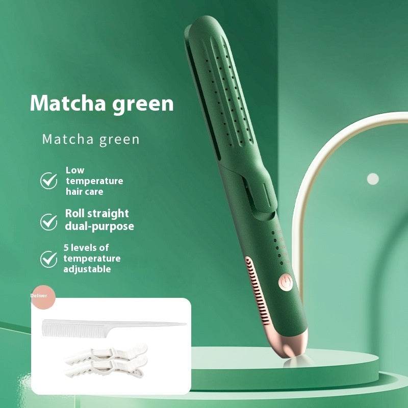Hair Curler And Straightener Dual-use Hair Straightener Straight White Wind Plastic Curly Hair - Mubimart