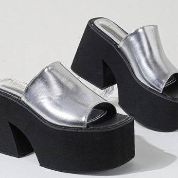 Women's Wedge Platform Peep Toe High Heels - Mubimart