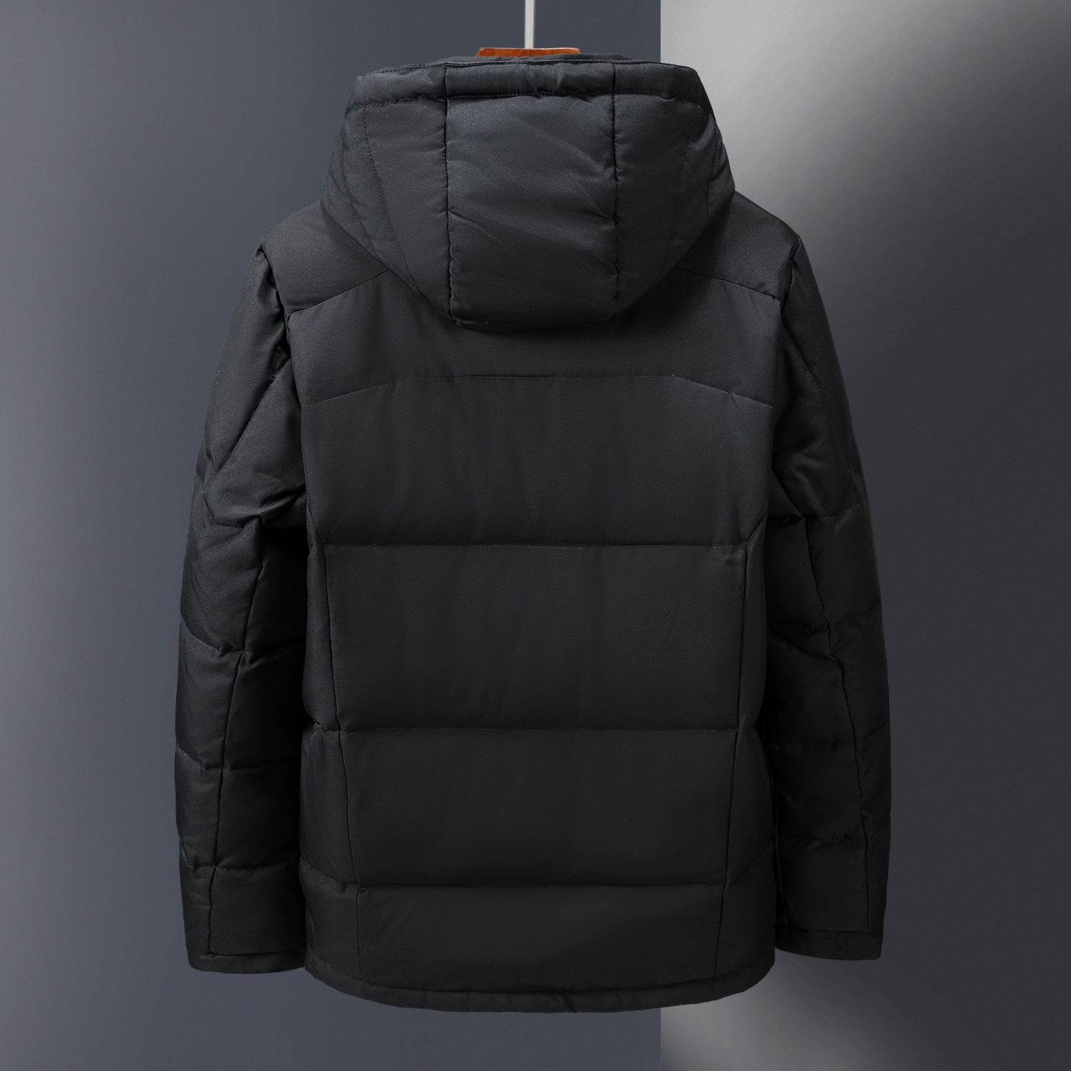 Outdoor Windproof Hooded Jacket Leisure Sports Coat With Pockets Warm Mens Clothing - Mubimart