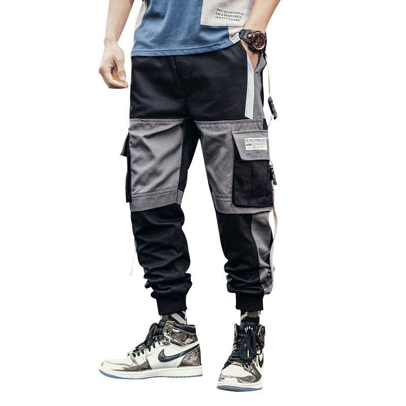 Pocket Contrast Cargo Pants - Mubimart