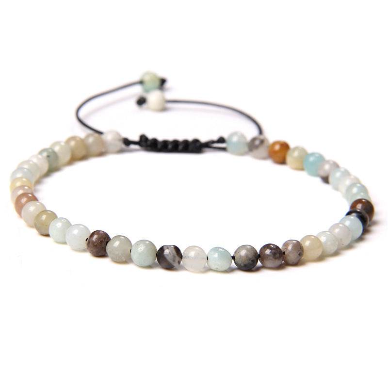 Adjustable Natural Raw Gemstone Beading Bracelet - Mubimart