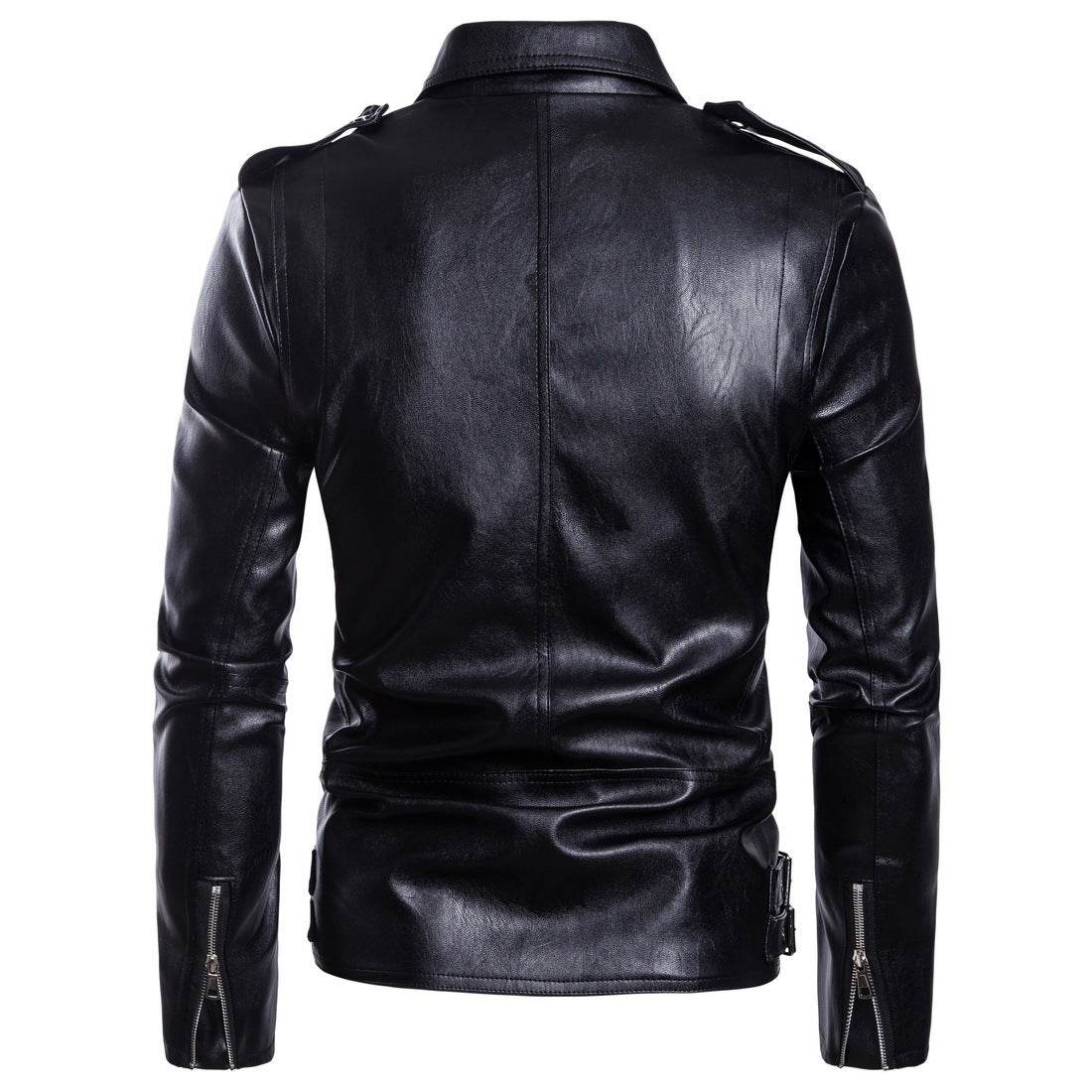 Multi-zip leather jacket jacket - Mubimart