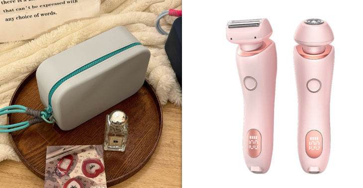 2 In 1 Hair Removal Epilator USB Rechargeable Trimmer Women Body Razor Face Leg Armpit Bikini Hand Pubic Shaver Hair Remover - Mubimart