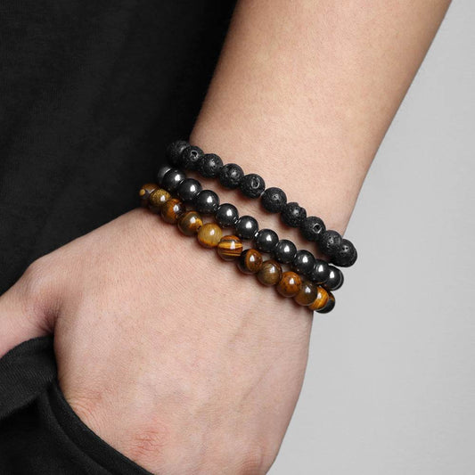Natural Stone Bead Bracelet For Men - Mubimart