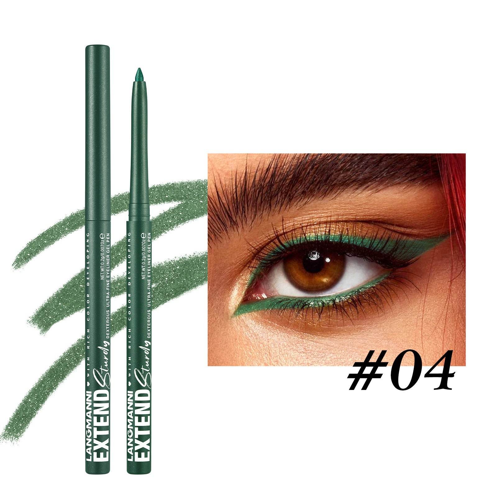 Colorful Gel Glitter Eyeliner Pencils Waterproof & Smudgeproof For Party, Halloween, Cosplay Makeup 12 Vibrant Shades - Mubimart